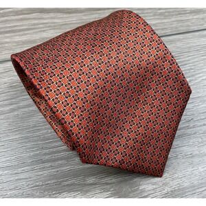 Stefano Ricci For Saks Men's 100% Silk Diamond Square Pattern Necktie Red Italy